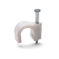 Скоба пластиковая с гвоздем для крепления кабеля